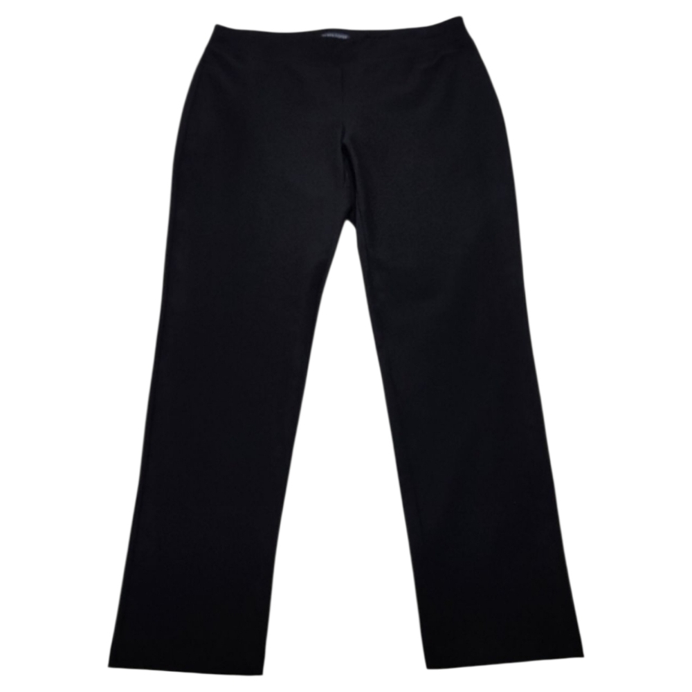 EILEEN FISHER Stretch Crepe High Waisted Slim Ankle Pant Sz Small Black